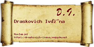 Draskovich Ivána névjegykártya